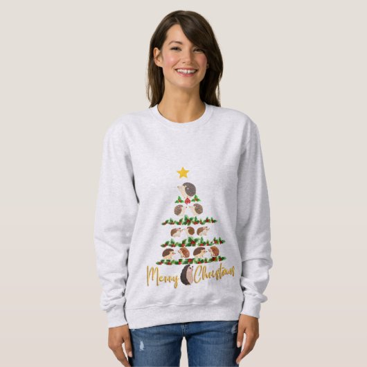Hedge Hog Kerstboom T-shirt (Voorkant volledig)