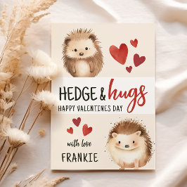 Hedge & Hugs Egel | Valentijnsdag in de klas Feestdagenkaart