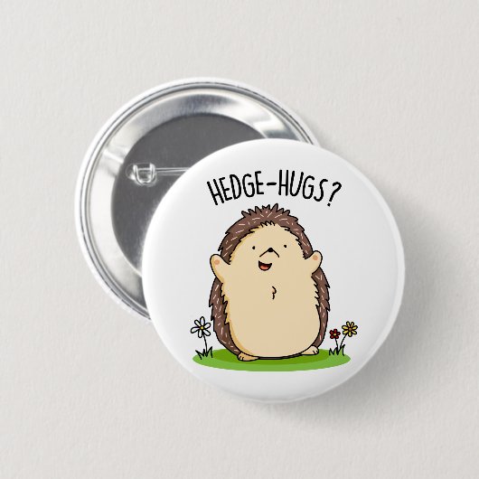 Hedge Hugs Funny Hedegel Pun Ronde Button 5,7 Cm (Voorkant /achterkant)