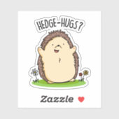 Hedge Hugs Funny Hedegel Pun Sticker (Vel)