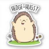 Hedge Hugs Funny Hedegel Pun Sticker (Voorkant)