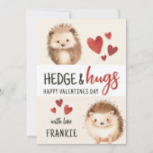 Hedge & Hugs Hedgehog | Valentijnsdag Feestdagenkaart (Voorkant)