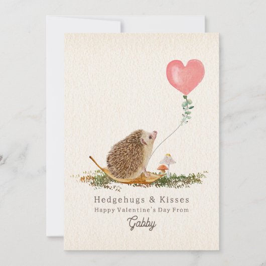 Hedge Hugs & Kisses Hedgehog Mushroom Valentijn (Voorkant)