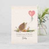 Hedge Hugs & Kisses Hedgehog Mushroom Valentijn (Staand voorkant)