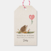 Hedge Hugs & Kisses Hedgehog Mushroom Valentijn Cadeaulabel (Voorkant)