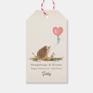Hedge Hugs & Kisses Hedgehog Mushroom Valentijn Cadeaulabel