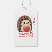 Hedge Needs Hog Cute Hedgel Valentijnsdag Cotta Cadeaulabel (Voorkant)