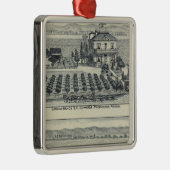 Hedge Row Vineyard, Fresno Metalen Ornament (Rechts)