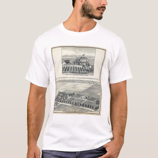Hedge Row Vineyard, Fresno T-shirt (Voorkant)