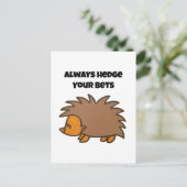 Hedge Uw Weddenschappen Hedgehog Grappige Gokken C Briefkaart (Staand voorkant)