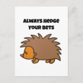 Hedge Uw Weddenschappen Hedgehog Grappige Gokken C Briefkaart (Voorkant)