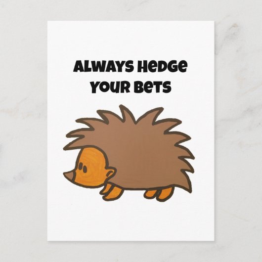 Hedge Uw Weddenschappen Hedgehog Grappige Gokken C Briefkaart (Voorkant)