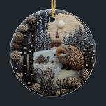 Hedgehog 3D kerstdier Keramisch Ornament<br><div class="desc">3D Kerstmis Leuk Dier Ornament</div>