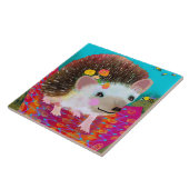 Hedgehog and Bee Ceramic Kitchen Tile Tegeltje (Zijkant)