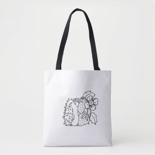 Hedgehog and Strawberries Tote Bag (Voorkant)