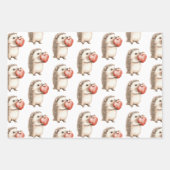 Hedgehog Apple Hart Verjaardag Inpakpapier Vel (Voorkant 3)