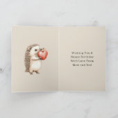 Hedgehog Apple Hart Verjaardag Kaart (Binnen)