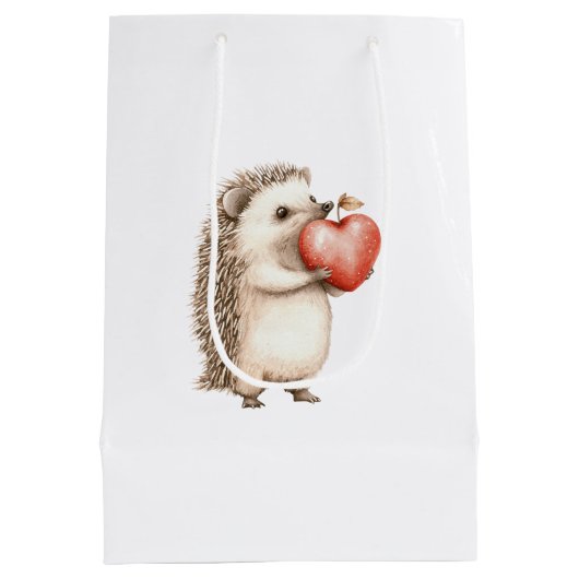 Hedgehog Apple Hart Verjaardag Medium Cadeauzakje (Achterkant)