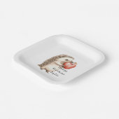 Hedgehog Apple Hart Verjaardag Papieren Bordje (Gebogen)