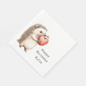 Hedgehog Apple Hart Verjaardag Servet (Hoek)