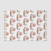 Hedgehog Apple Hart Verjaardag Tissuepapier (Voorkant)