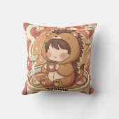 Hedgehog Autumn Coffee Throw Pillow Kussen (Achterkant)