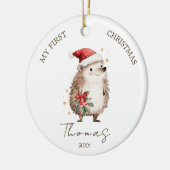 Hedgehog Baby 1st Christmas Photo Ornament (Links)