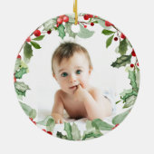 Hedgehog Baby 1st Christmas Photo Ornament (Achterkant)