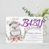 Hedgehog Baby Floral Baby shower Kaart (Staand voorkant)