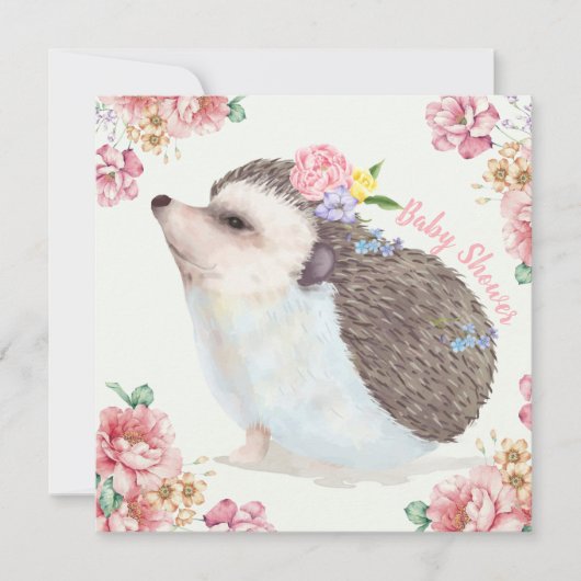 Hedgehog Baby Shower Invitation Feestdagenkaart (Voorkant)