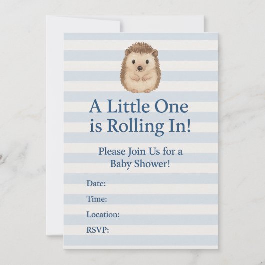 Hedgehog Baby shower Kaart (Voorkant)