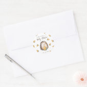 Hedgehog Baby shower Ronde Sticker (Envelop)