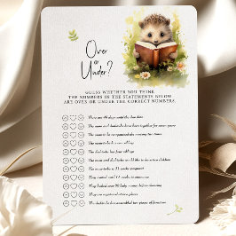 Hedgehog Baby shower spel over of onder? Kaart