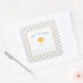 Hedgehog Baby's Eerste Bibliotheek Bookplate Vierkante Sticker (Envelop)