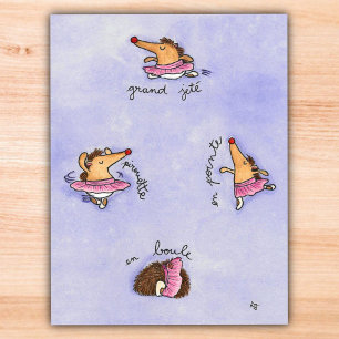 HEDGEHOG BALLET briefkaart van Nicole Janes