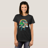 Hedgehog Beer Dino Rex Horn Rainbow T-shirt (Voorkant volledig)
