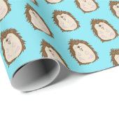 Hedgehog blauw achtergrond inpakpapier (Rol Hoek)