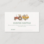 Hedgehog Boerderij Tractor Luier Raffle Baby showe Informatiekaartje (Voorkant)