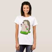 Hedgehog Bottle Red wine T-shirt (Voorkant volledig)