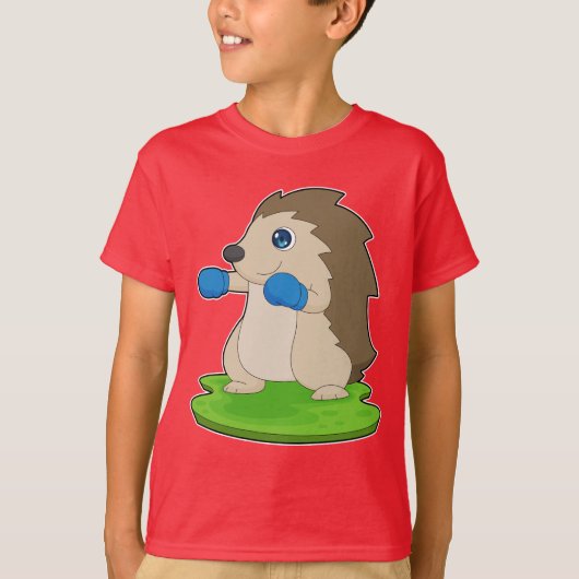 Hedgehog Boxer Bokshandschoenen Boksen T-shirt (Voorkant)