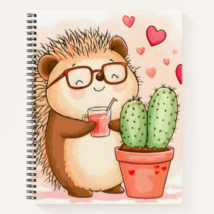 Hedgehog Cactus Cheers Waterverf Notitieboek