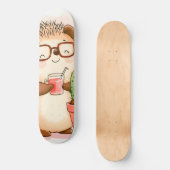 Hedgehog Cactus Cheers Waterverf Persoonlijk Skateboard (Voorkant)