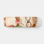 Hedgehog Cactus Cheers Waterverf Persoonlijk Skateboard (Horizontaal)