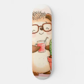 Hedgehog Cactus Cheers Waterverf Persoonlijk Skateboard (Voorkant)