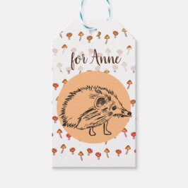 Hedgehog Champignons Leuk Gift Label Cadeaulabel