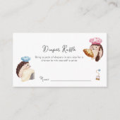 Hedgehog Chef Baker Diaper Raffle Baby Shower  Informatiekaartje (Voorkant)