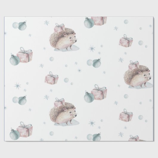  HEDGEHOG CHRISTMAS GIFT WRAPPING CADEAUPAPIER (Vlak)