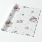  HEDGEHOG CHRISTMAS GIFT WRAPPING CADEAUPAPIER (Uitgerold)