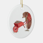 Hedgehog Christmas House Keramisch Ornament (Rechts)