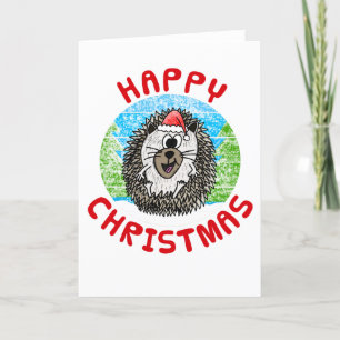Hedgehog Christmas Kaart Wildlife Natuur Funny